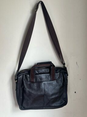 BOSTANTEN ITALIAN Leather Messenger Bag in Dark Brown - Men